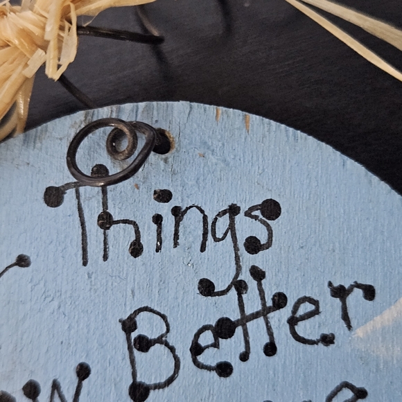 Vintage Country Theme Heart Shaped Handmade Wooden Heart Signs Y2K 1990s Wall - Picture 5 of 6